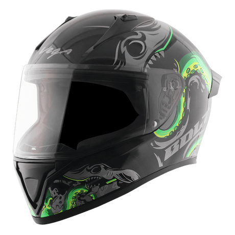 Bolt Octopus Helmet - Black Neon Green