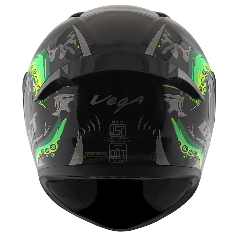 Bolt Octopus Black Neon Green Helmet