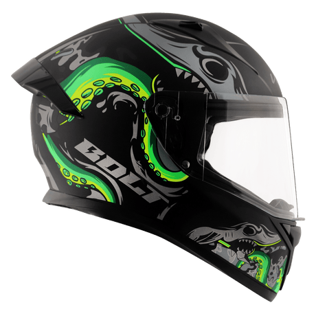 Bolt Octopus Helmet - Dull Black Neon Grey