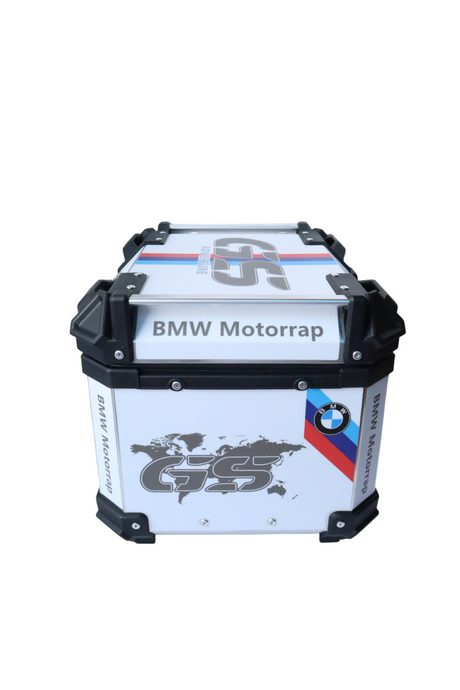 Aluminium 45 Litre Graphic BMW GS White Top Box
