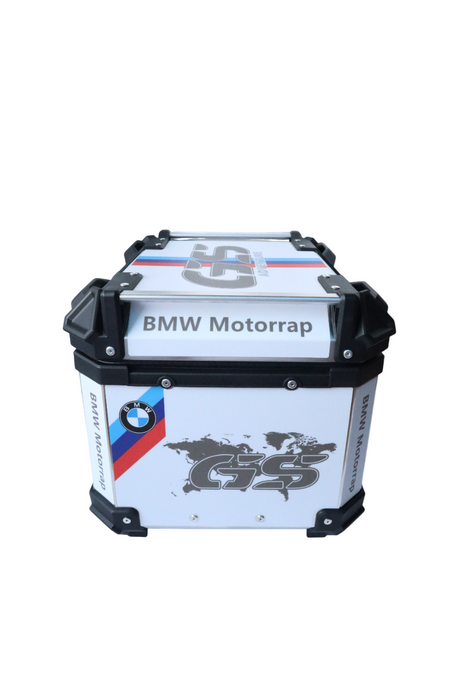 Aluminium 45 Litre Graphic BMW GS White Top Box
