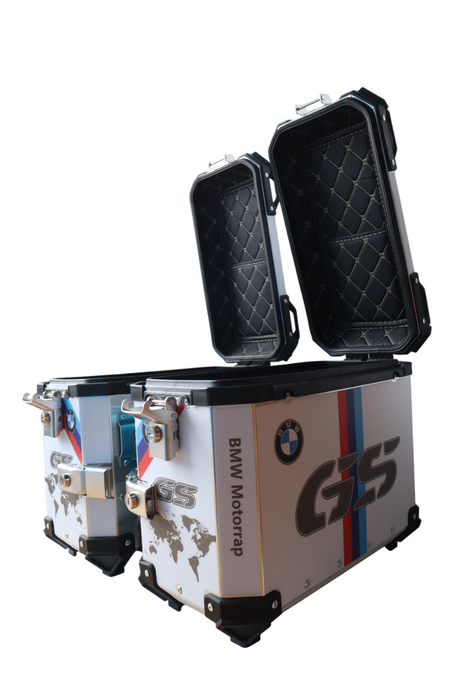 Aluminium Moto Care Side Box 36 Litre BMW GS Silver With Saddle Clamp