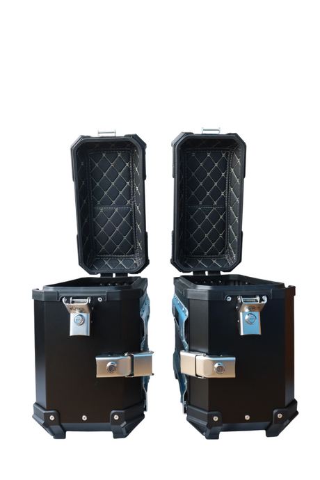 Aluminium Side Box MX 36 Litre Black With Saddle Clamp