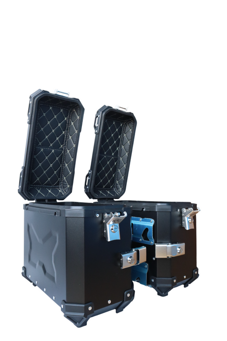 Aluminium Side Box MX 36 Litre Black With Saddle Clamp