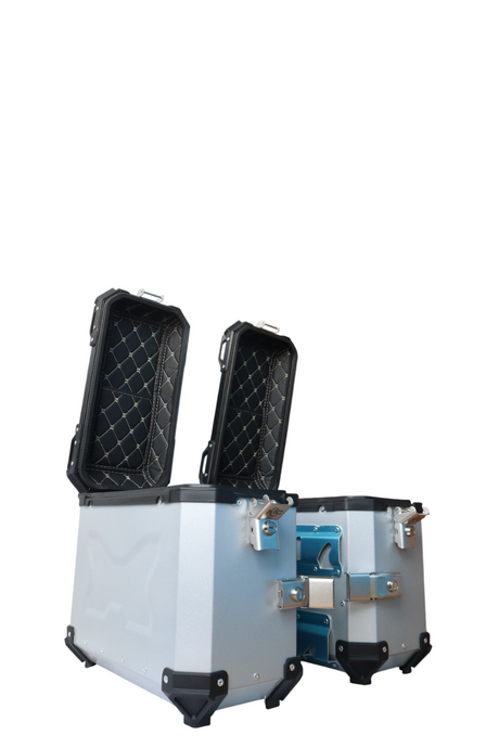 Aluminium Side Box MX 36 Litre Silver With Saddle Clamp