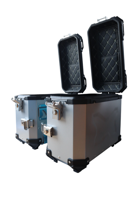 Aluminium Side Box MX 36 Litre Silver With Saddle Clamp