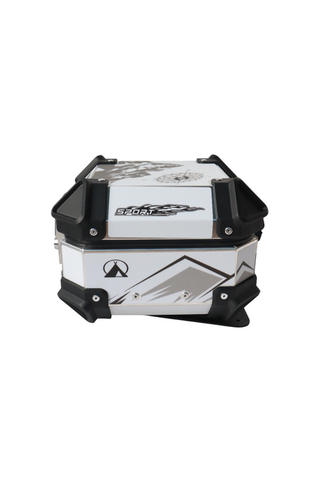 Aluminium 10 Liters Graphic ADV Silver Top Box