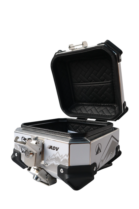 Aluminium 10 Liters Graphic ADV Silver Top Box