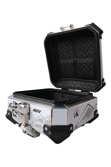 Aluminium 15 Litres Graphic ADV Silver Top Box