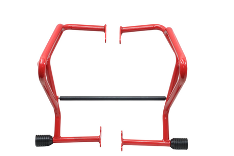 CRASH GUARD WITH DUAL SLIDERS (RED) FOR V STROM