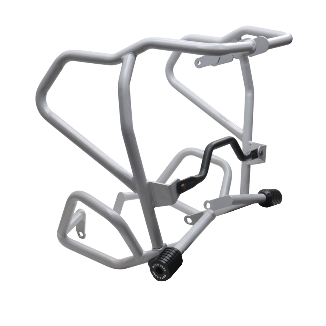 UPPER LOWER CRASH GUARD WITH SLIDERS (SILVER) FOR SUZUKI V STROM