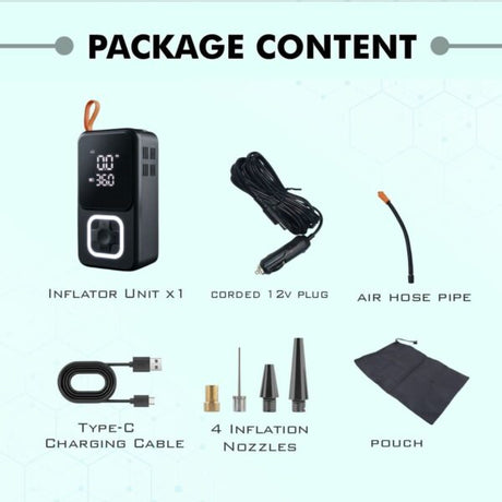 Simtac Portable Digital Tyre Inflator Air Compressor Pump for Car & Bike – INF607