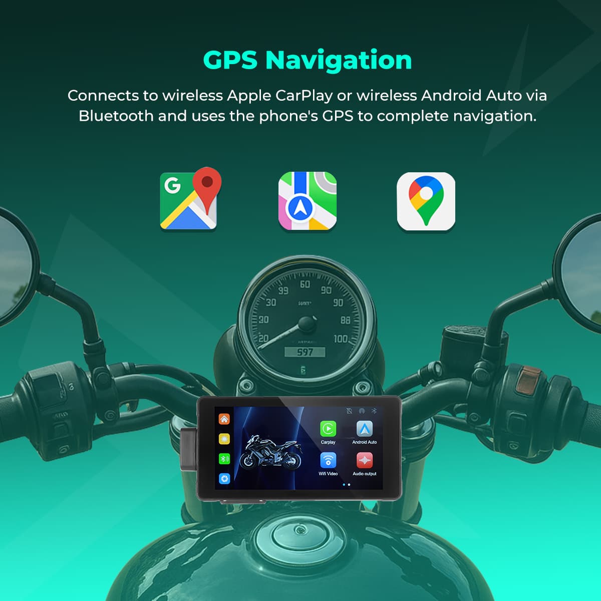 SIMTAC  MOTORCYCLE GPS CARPLAY & ANDROID AUTO SYSTEM – M10D