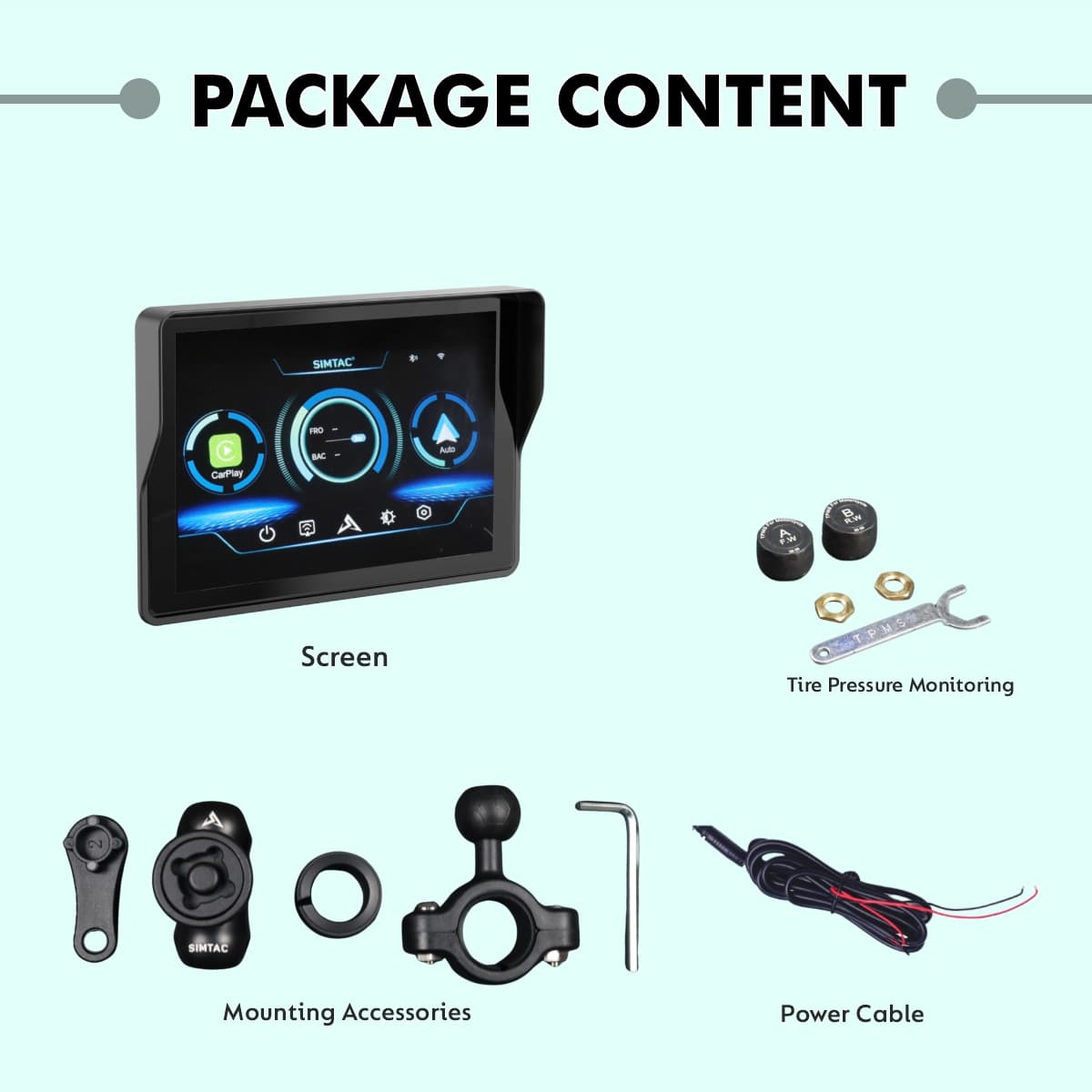 SIMTAC MOTORCYCLE GPS CARPLAY & ANDROID AUTO SYSTEM – M2