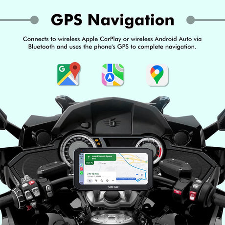 SIMTAC MOTORCYCLE GPS CARPLAY & ANDROID AUTO SYSTEM – M6DT