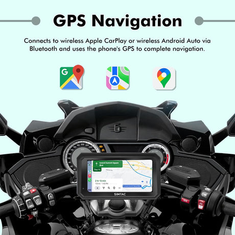 SIMTAC QUICK DETACHABLE MOTORCYCLE GPS WITH CARPLAY & ANDROID AUTO – M8DT