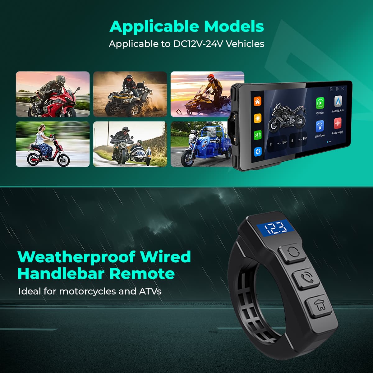 SIMTAC MOTORCYCLE GPS CARPLAY & ANDROID AUTO SYSTEM  – M10DT