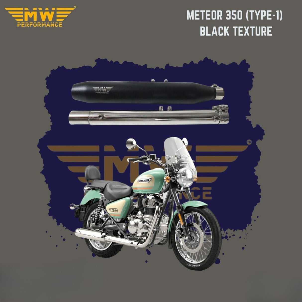 METEOER 350 TYPE 1  BLACK TEXTURE Exhaust