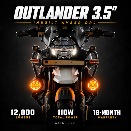 66BHP OUTLANDER 3.5" DUAL PROJECTOR LED AUXILIARY LIGHT WITH DRL | 110W | 12,000 LUMENS | IP68 WATERPROOF
