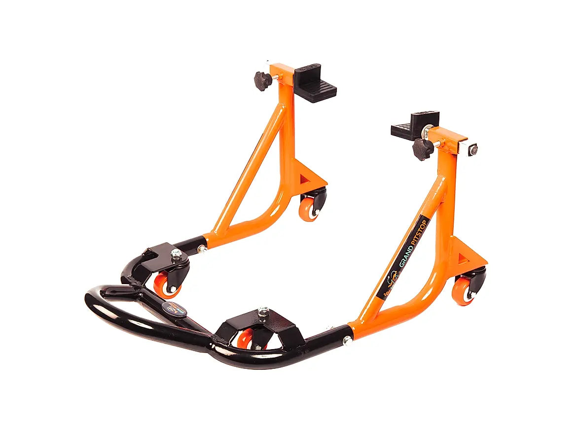 Dismantable Rear Paddock Stand with 360 Rotation- Black + Orange - (Bike Wt upto 280 kgs)