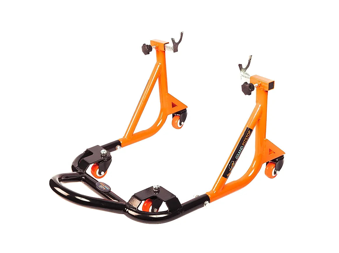 Dismantable Rear Paddock Stand with 360 Rotation- Black + Orange - (Bike Wt upto 280 kgs)