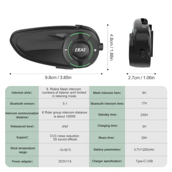 EJEAS VNetphone Q8 Mesh Intercom