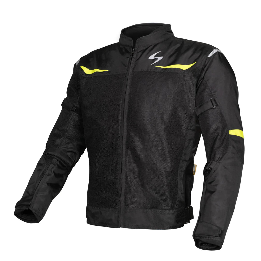 Scala Blaze Riding Jacket - Black and Neon