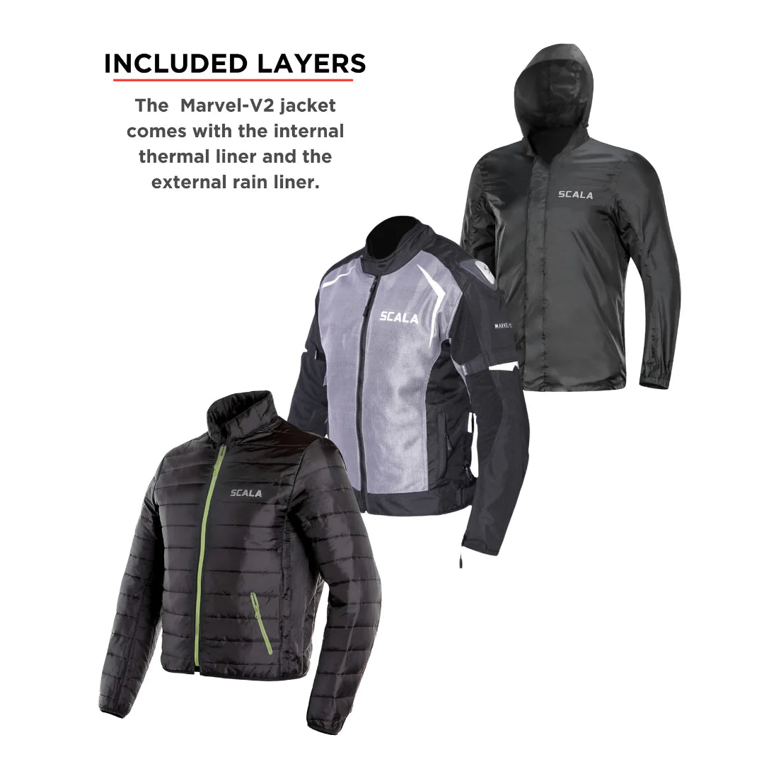 Scala Marvel V2 Riding Jacket - Black and Gray