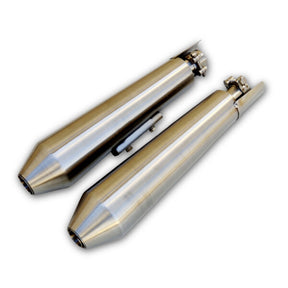 Slip-Ons Exhaust for RE 650 Brushed Steel Finish (Short)