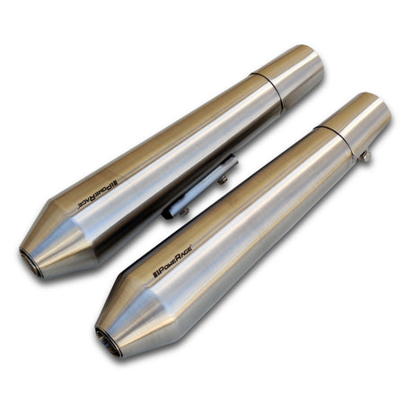 Slip-Ons Exhaust for RE 650 Brushed Steel Finish (Short)