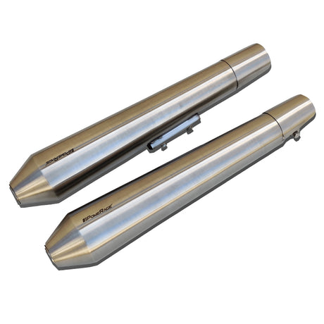 Slip-Ons Exhaust for RE Interceptor/Continental GT 650 Twins Brushed Steel Finish
