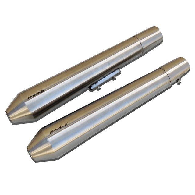 Slip-Ons Exhaust for RE Interceptor/Continental GT 650 Twins Brushed Steel Finish