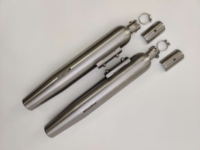 Slip-Ons Exhaust for RE Super Meteor 650 Brushed Steel Finish
