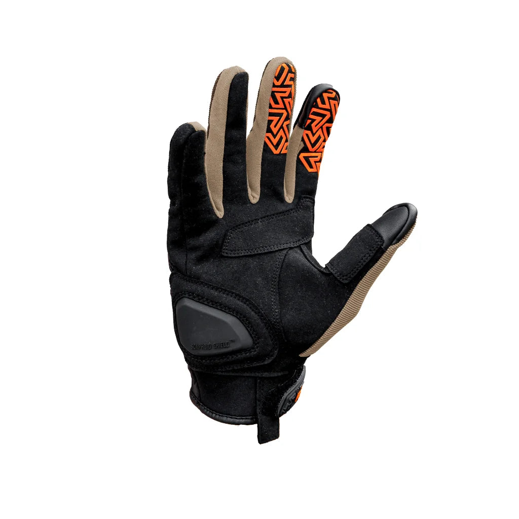 Raida Drift Motorcycle Gloves  Khaki Orange