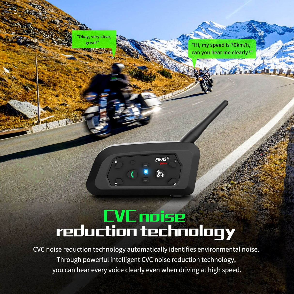 EJEAS V6 Pro Helmet Intercom Communication System