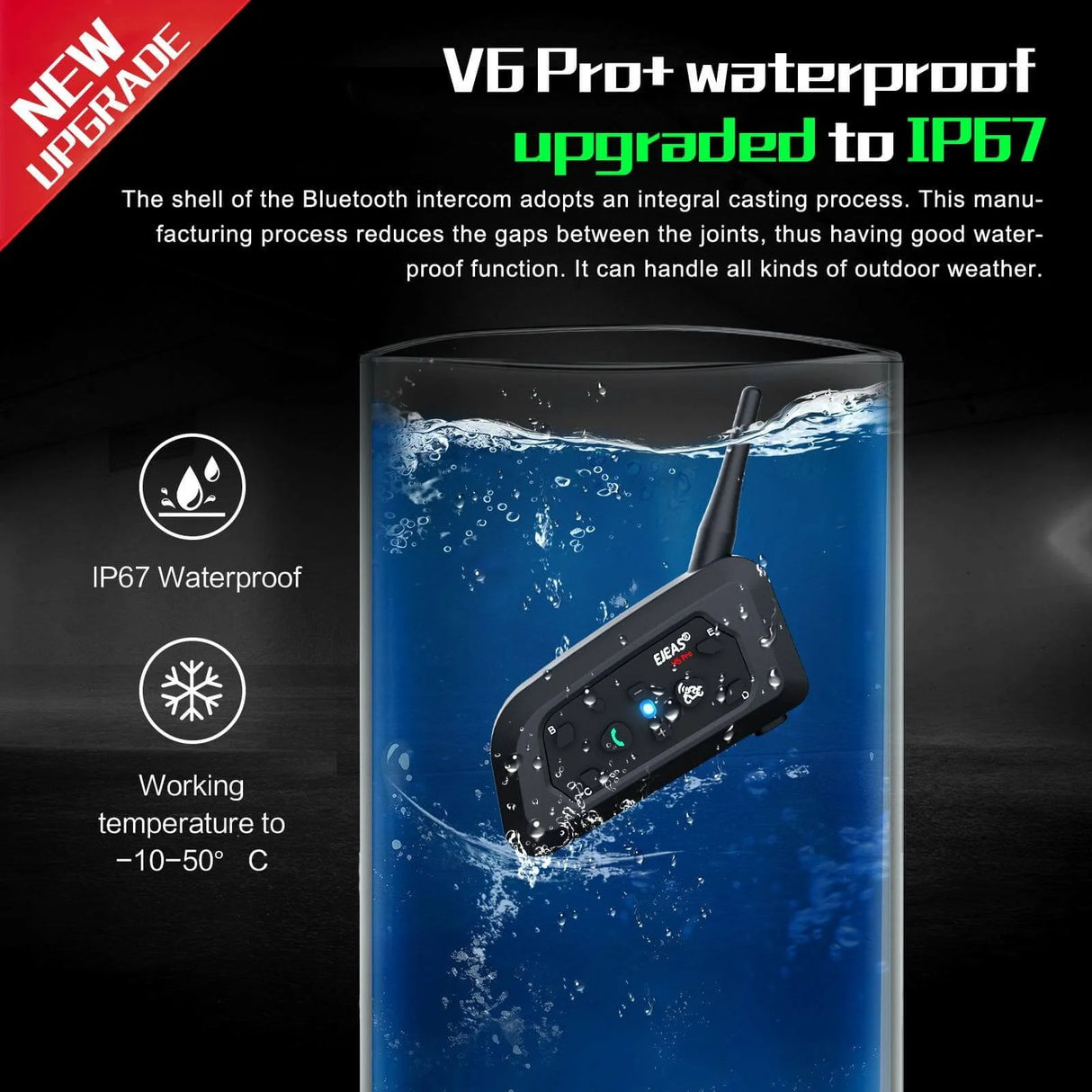 EJEAS V6 Pro Helmet Intercom Communication System