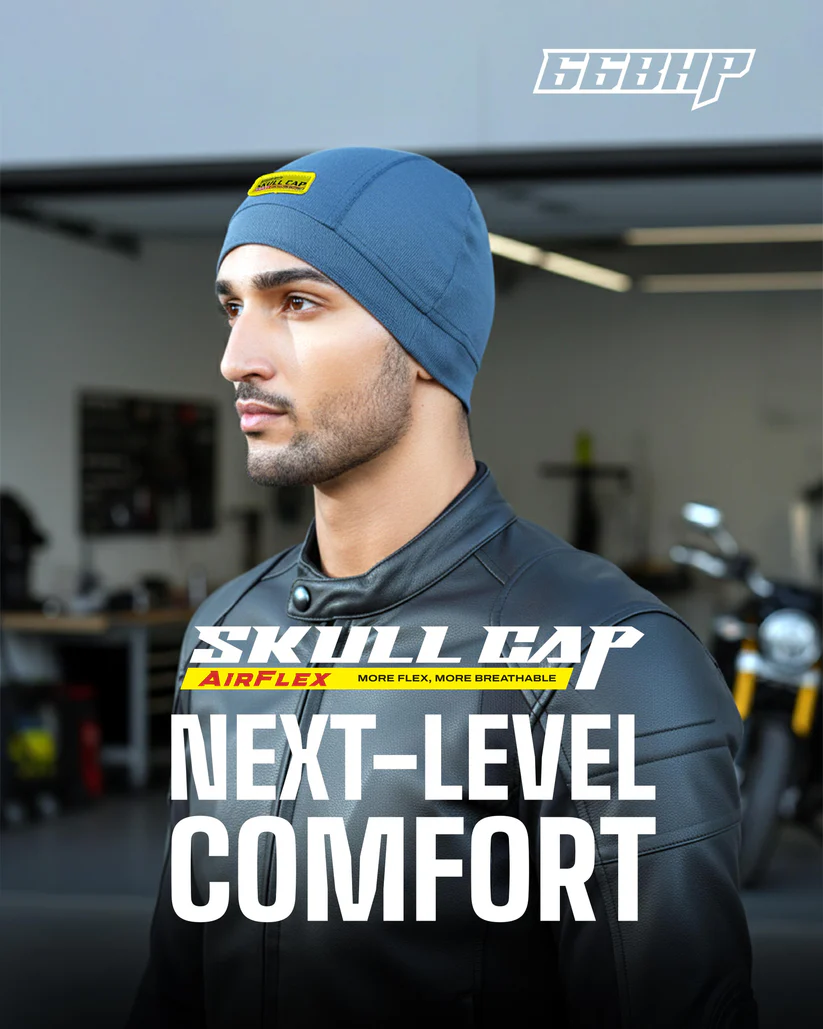 66BHP Skull Cap Air Flex – Ultra-Light Cooling Helmet Liner | Premium Spandex Comfort & Breathable Fit