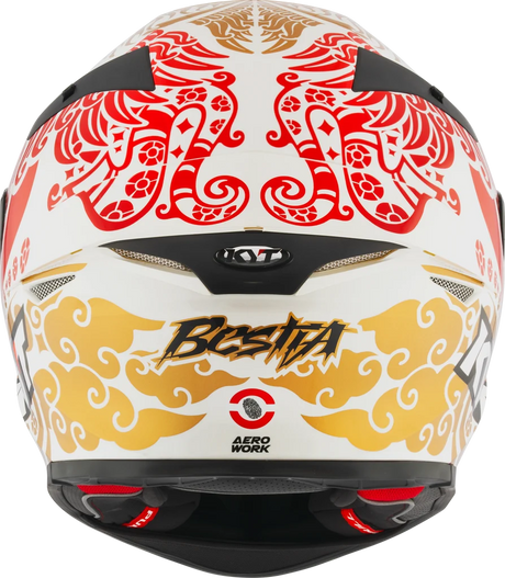 KYT TT-Revo Enea Bastianini Indonesia Replica 2023 Gloss Pearl White
