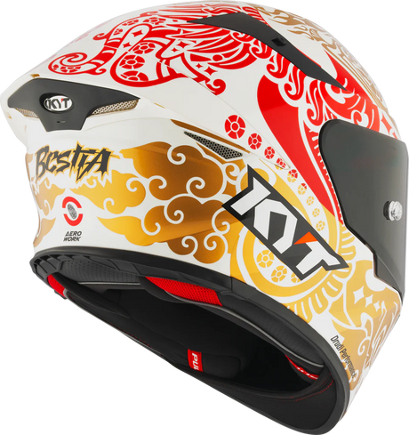 KYT TT-Revo Enea Bastianini Indonesia Replica 2023 Gloss Pearl White