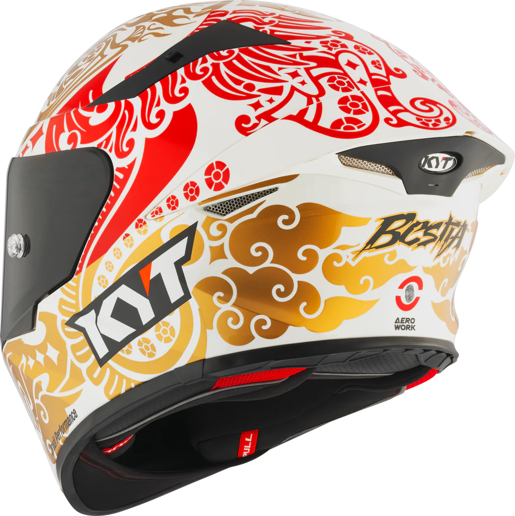 KYT TT-Revo Enea Bastianini Indonesia Replica 2023 Gloss Pearl White