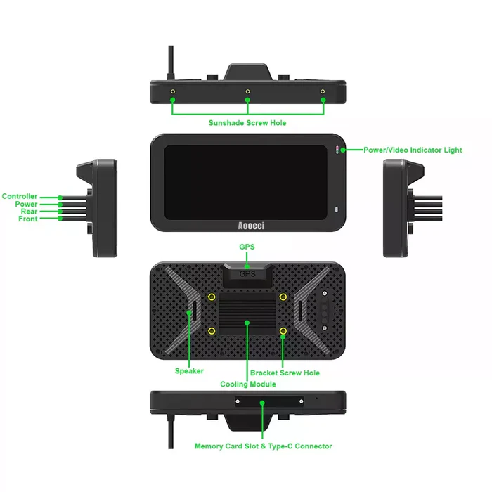 C6 Pro All-in-One Motorcycle Dash Cam with GPS & Anti-Theft
