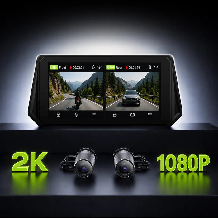 AOOCCI D6A 6.1" Ultra-Wide Smart Display with 77GHz Radar BSD & TPMS | 2K Dual Dash Cam